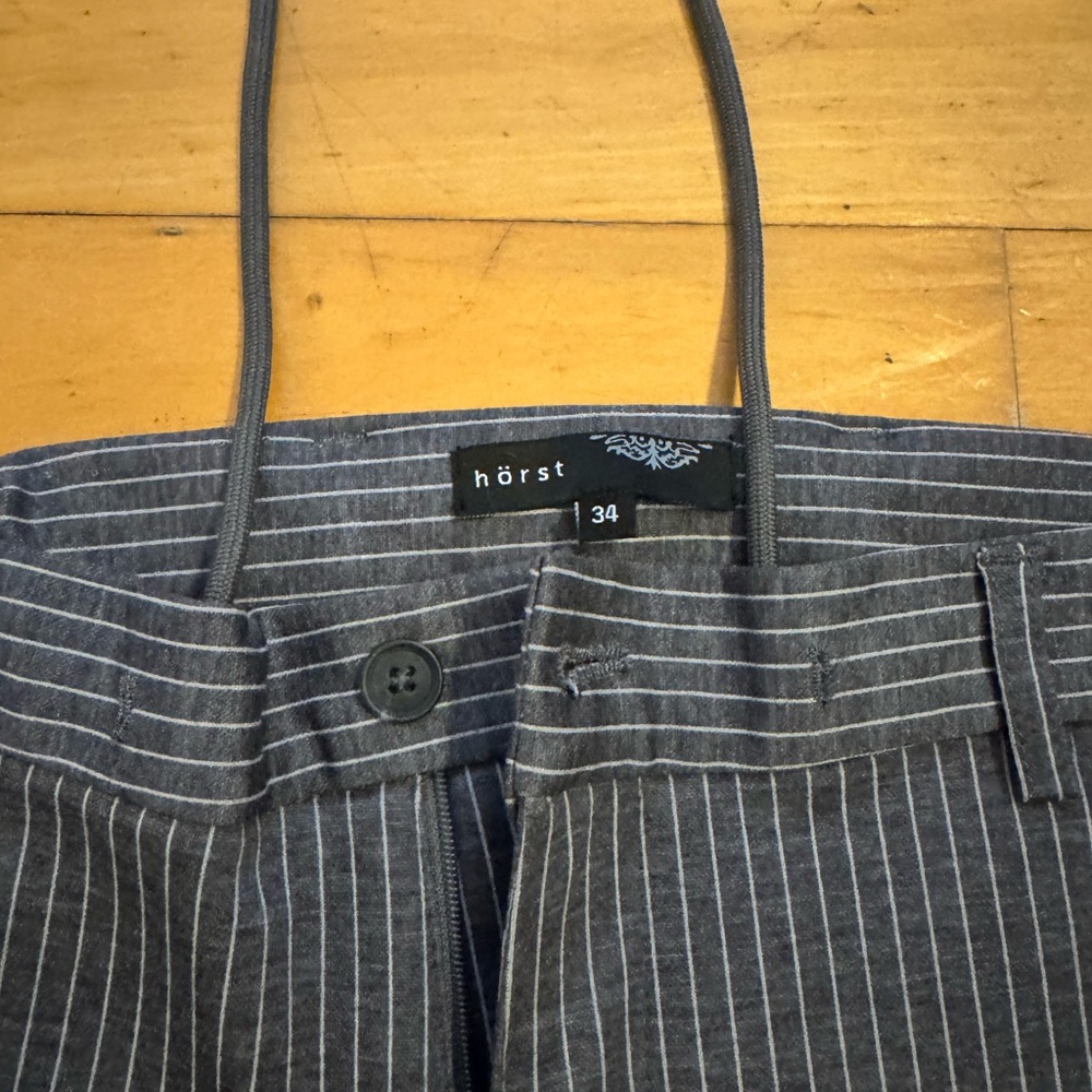 New Gray Striped Men's Dress Pants